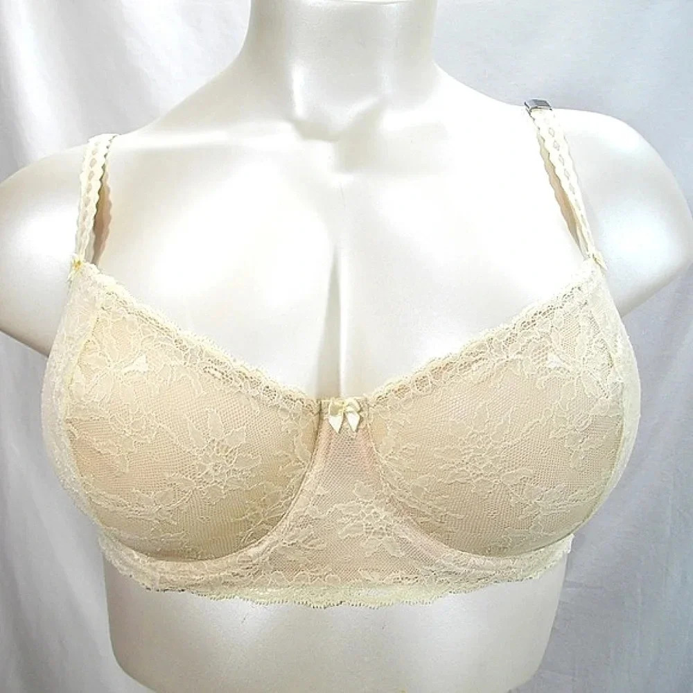 38C Felina 5894 Harlow Sheer Lace Full Bust Bra Nude NWT‎